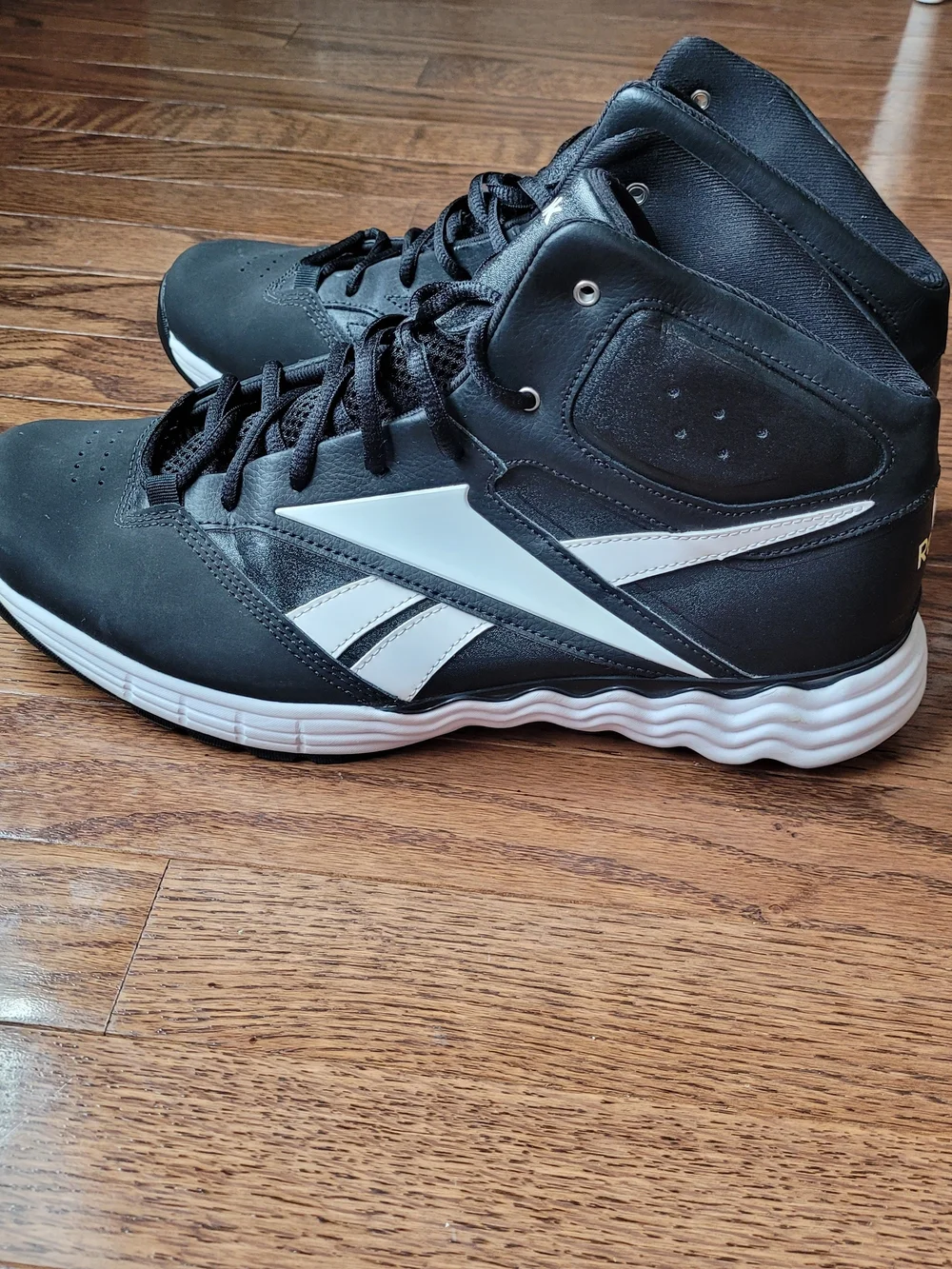 Reebok Black and White Men's High-Top Athletic Shoes